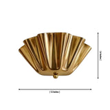 Dimensions of the Verona Fluted Flower Wall Light measuring 12 inches wide and 6 inches high with a handcrafted fluted brass shade.
