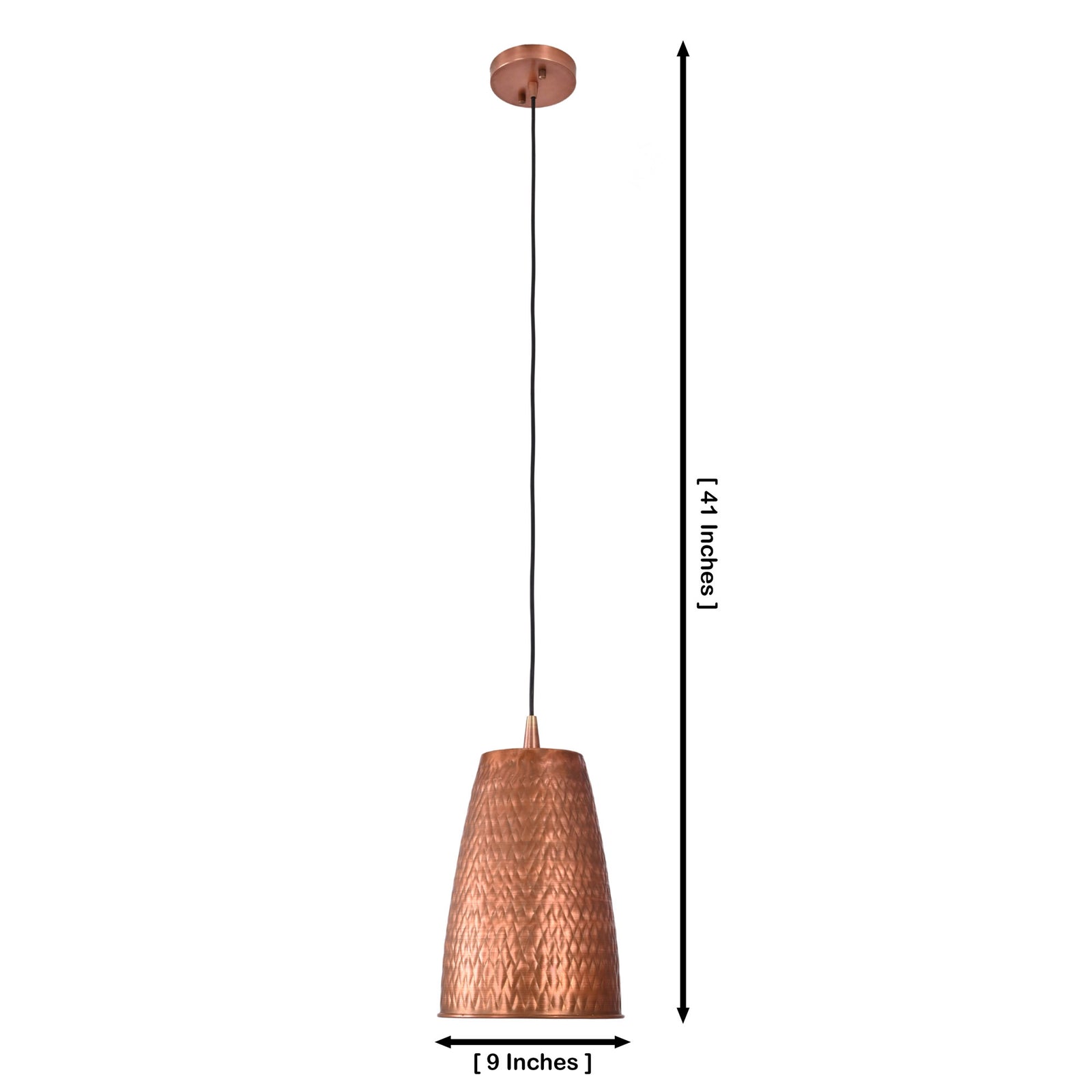 Size guide for Verona Hammered Cylinder Pendant Light – 1 Light – 9 Inch – Model 33227