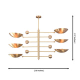 Dimension diagram of Verona Orbital chandelier showing 50-inch width and 37-inch overall height.