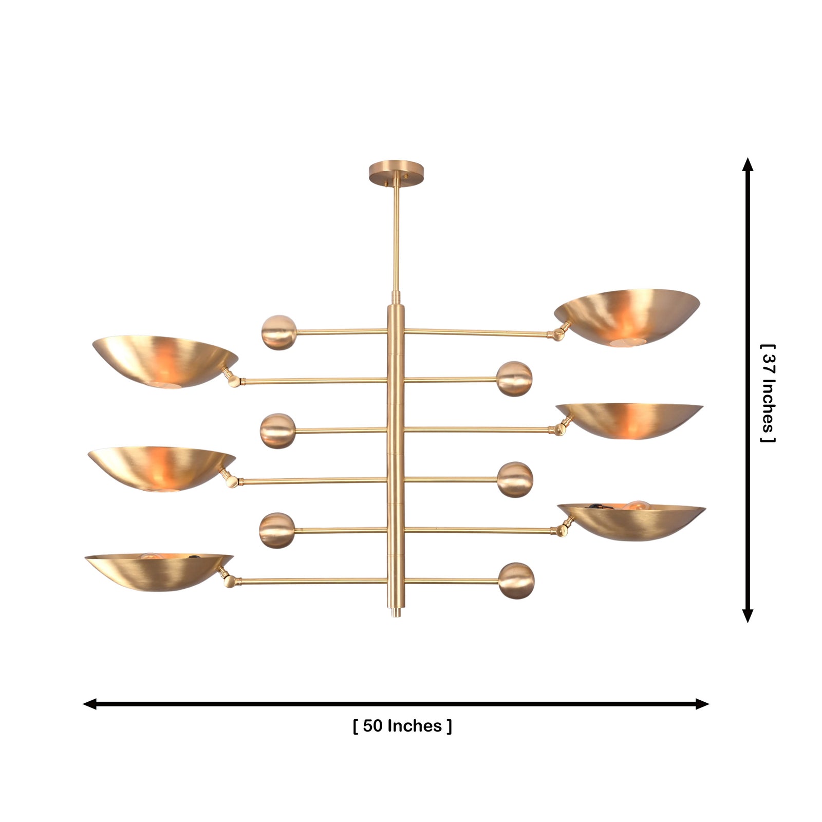 Size guide for Palermo Orbital Chandelier - 6 Lights - 50 Inch - Model 32365
