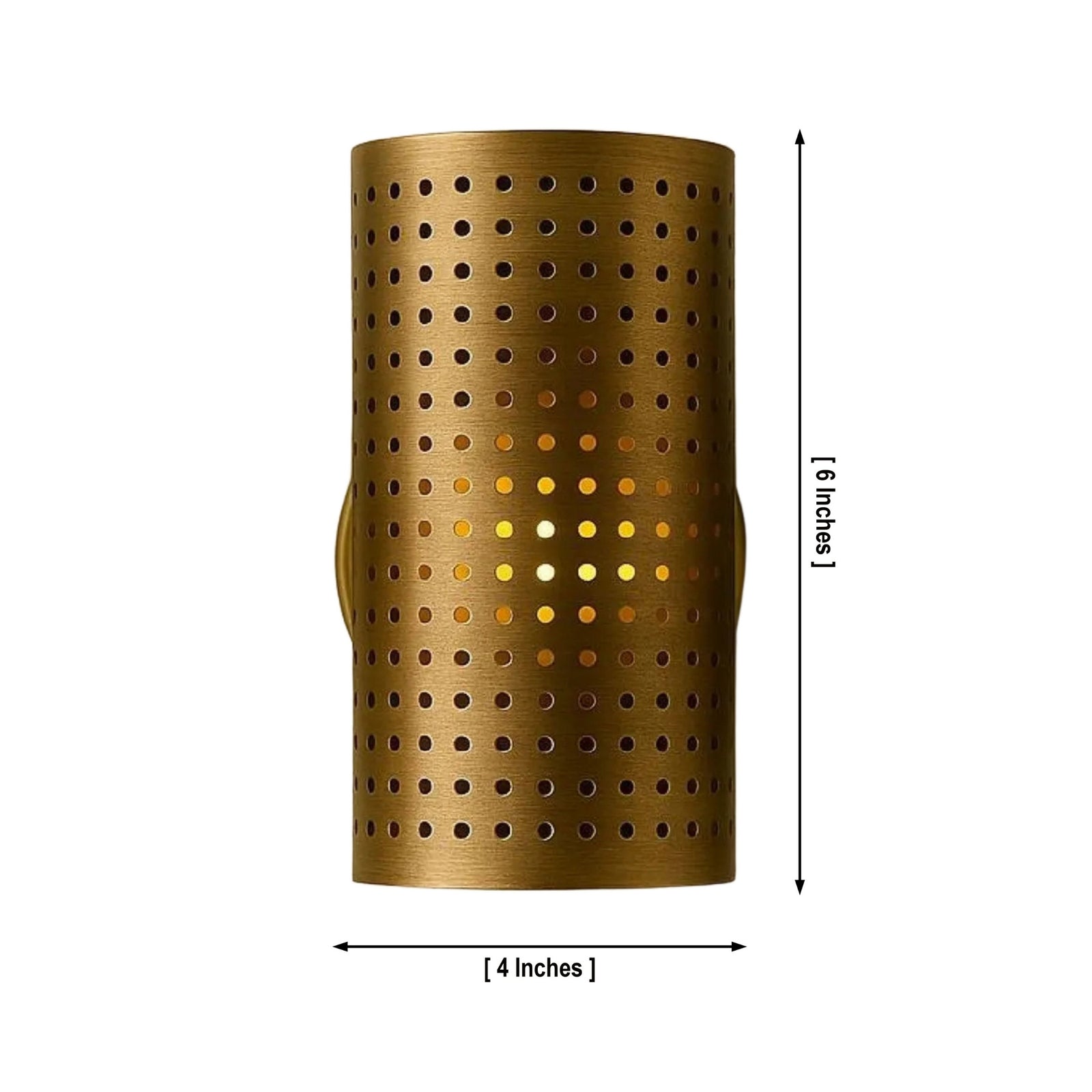 Size guide for Verona Perforated Cylinder Wall Sconce – 1 Light – 6 Inch – Model 32783