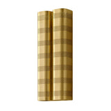 Angled view of Verona 14 inch perforated double cylinder wall sconce in satin brass finish