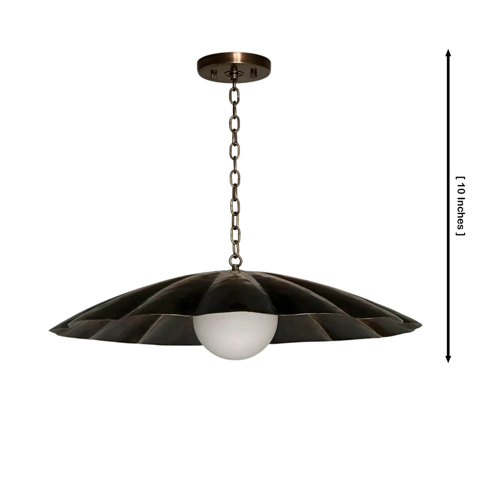 Size guide for Verona Sculpted Petal Pendant Chandelier – Opal Globe – 18 Inch – Model 33195