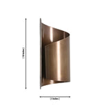 Verona sculptural curved wrap wall sconce with 10 inch height and 5 inch width dimensions
