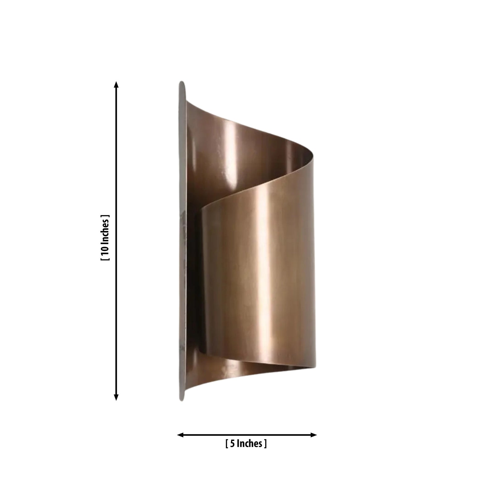 Size guide for Verona Sculptural Wrap Wall Sconce – Curved Metal Shade – 10 Inch - Model 32751