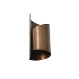 Lower angled view of Verona modern wall sconce showing curved metal shade and open bottom design
