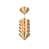 Verona Stacked Cone Pendant front product view with vertical layered cone shades and slim ceiling stem.