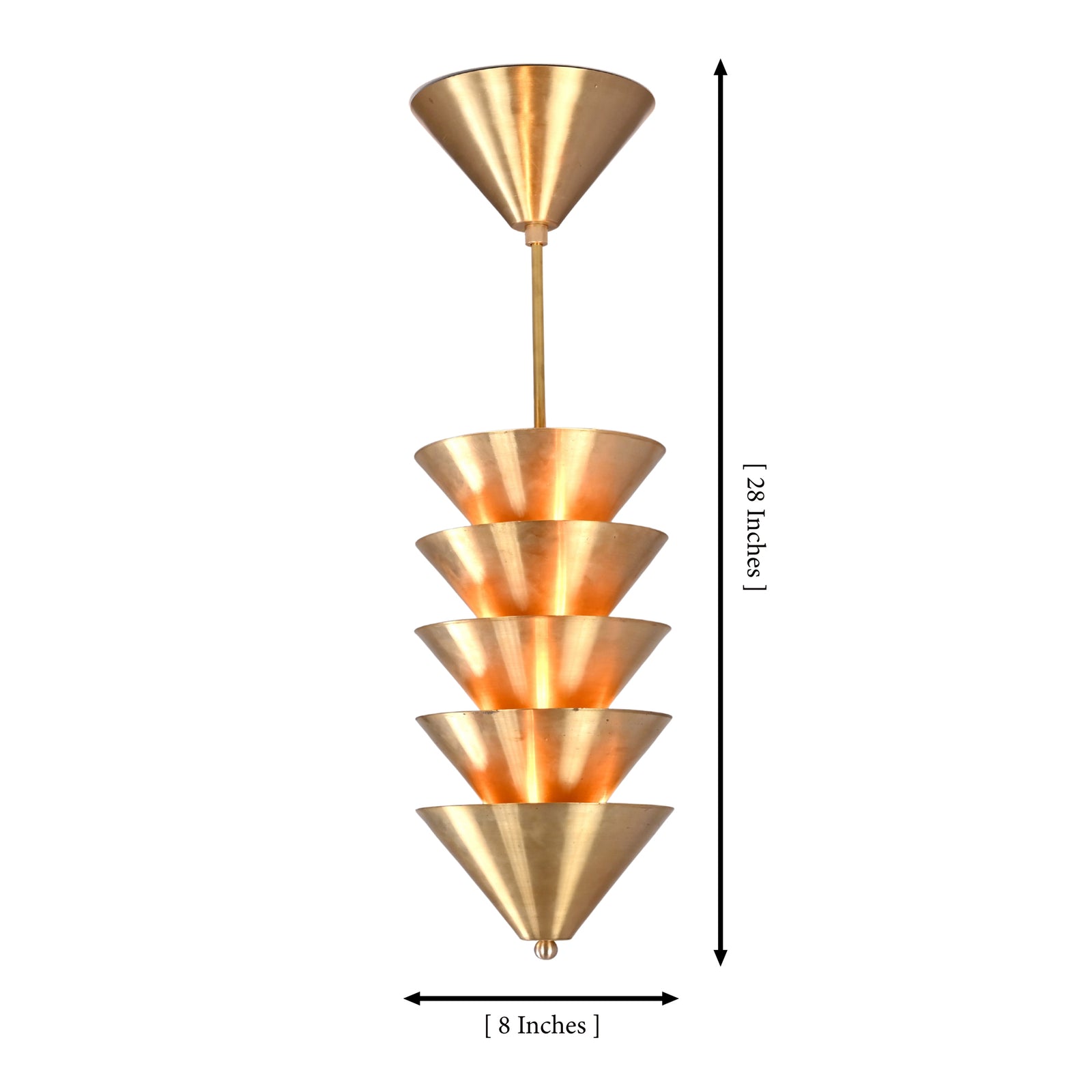 Size guide for Verona Stacked Cone Pendant – 15 Light – 8 Inch – Model 32394