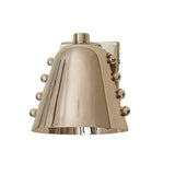Front view of the Verona Studded Cone Wall Sconce featuring a polished tapered cone metal shade with decorative stud accents and a modern wall-mounted design.