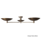 Antique patina matte 3-light flushmount ceiling light with warm vintage brass tone and handcrafted texture