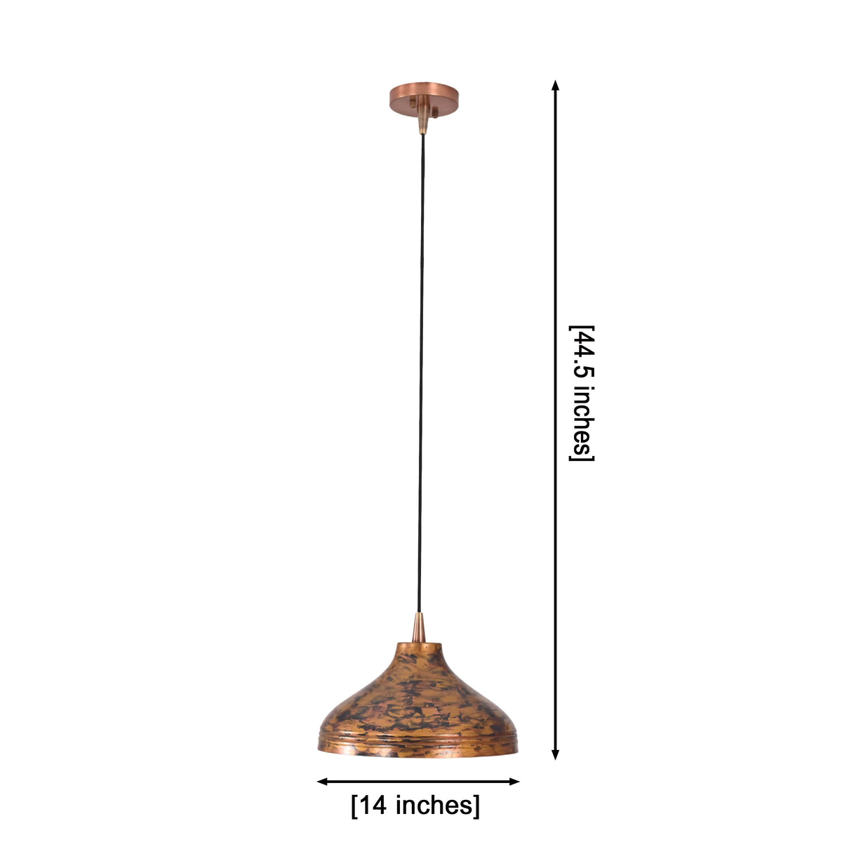 Artistic copper pendant light shown in a warm interior, ideal for kitchen island, dining table, and breakfast nook lighting