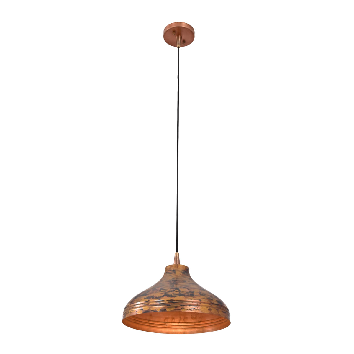 Artistic dome pendant light installed over a dining table, creating a cozy warm glow for elegant interiors