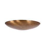 Brass patina dome ceiling fixture with lacquer coating and low profile sculptural bowl design