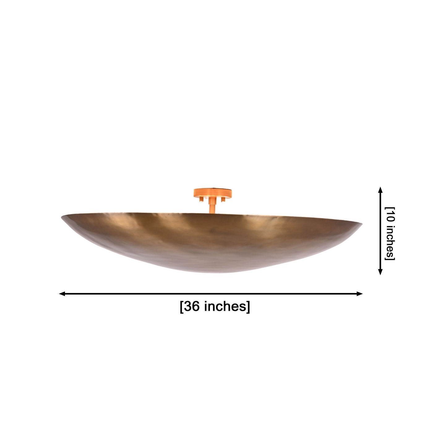 Aurelia Halo solid brass bowl flush mount ceiling light with warm upward ambient glow