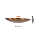 Aurelia Halo solid brass bowl flush mount ceiling light with warm upward ambient glow
