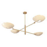 Aurora 4-light saucer bowl chandelier installed in a warm living room with soft ambient ceiling lighting