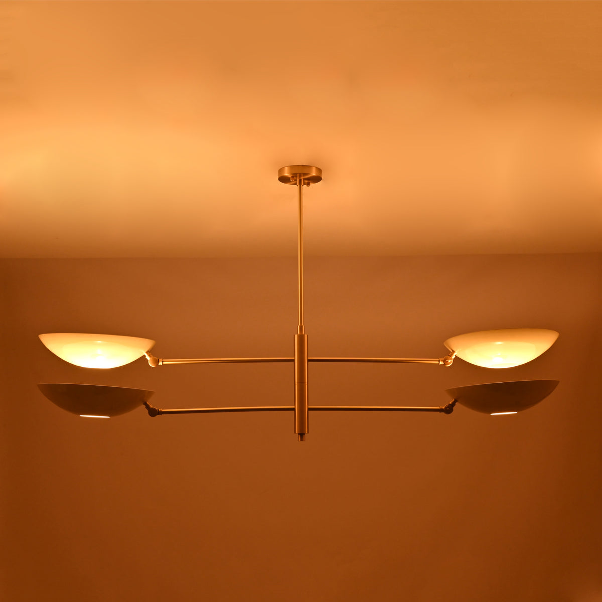 Aurora bowl chandelier displayed in an elegant room setting, ideal for living rooms, dining areas, and lounges