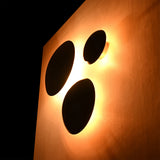 Side View of Aurora Layered Bowl Wall Light 3 Piece Set Showing Indirect Halo Illumination Model 32592