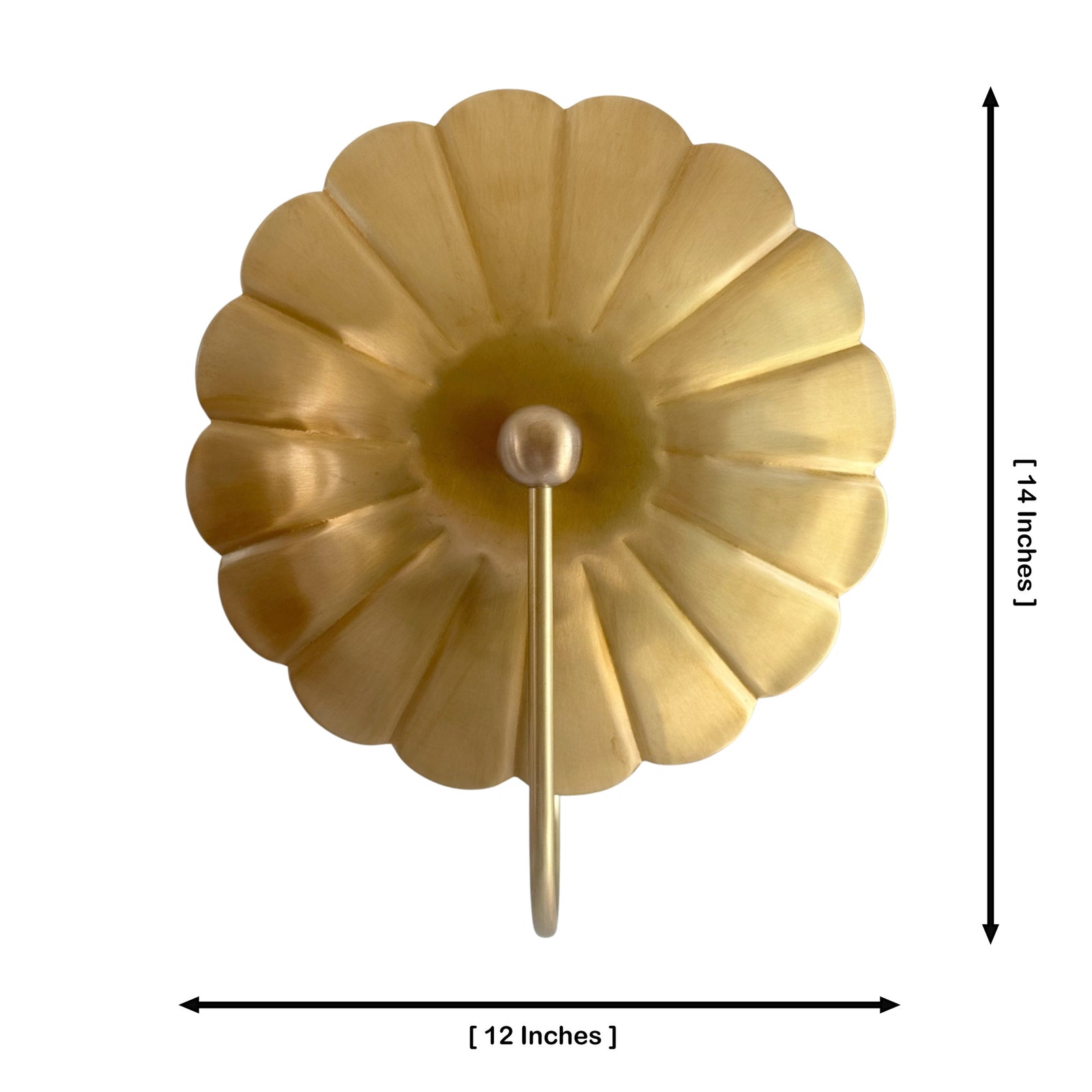 Size guide for Aurora Modern Floral Brass Wall Sconce – 1 Light – 14 Inch – Model 32690