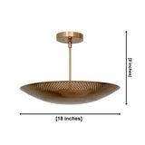 Aurora perforated bowl chandelier 6 light 18 inch Model 62010 dimensions – 18 inch width and 9 inch height