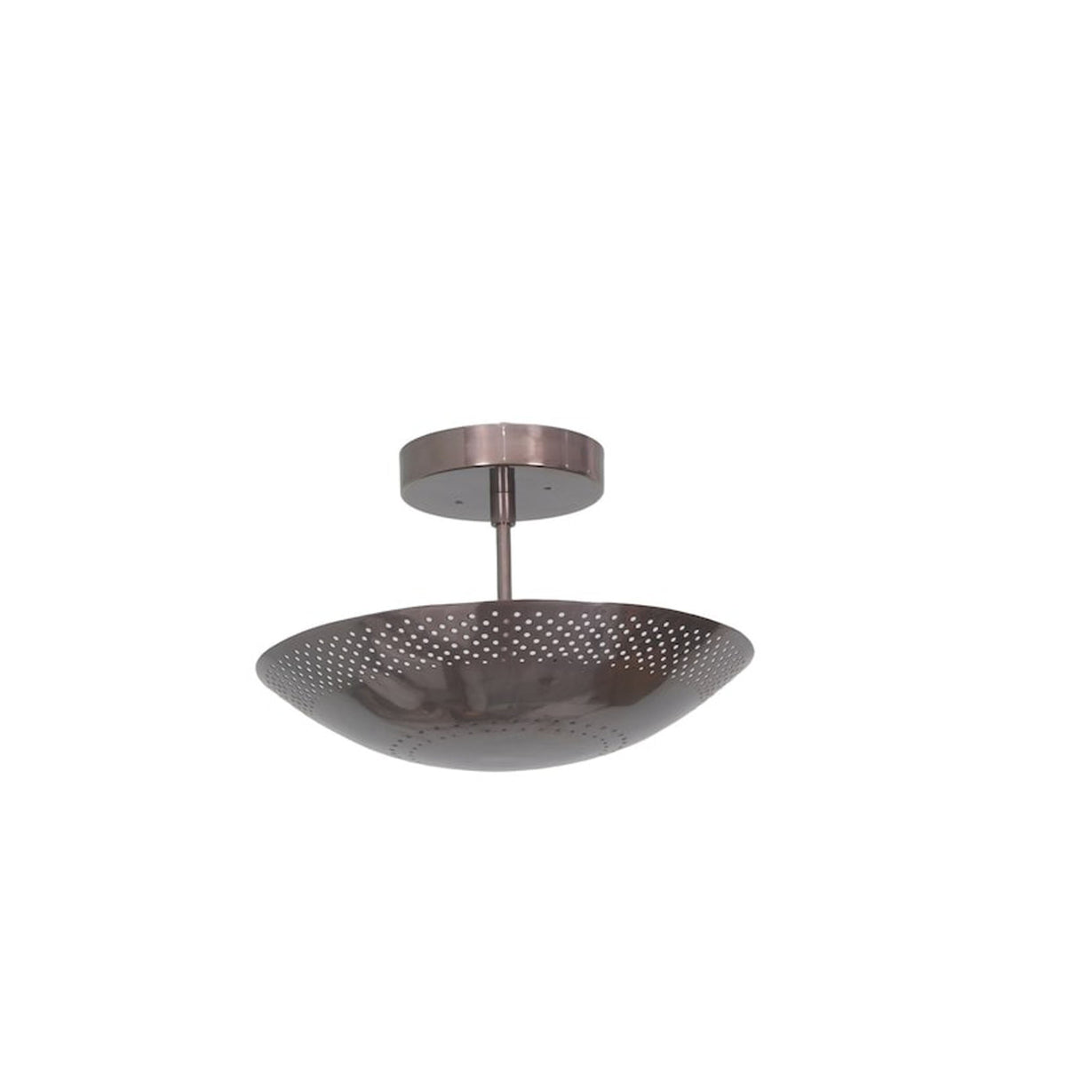 Aurora perforated bowl chandelier 6 light Model 62010 – front view with shallow perforated metal shade