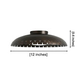 Dimensions of the Aurora Perforated Disc Flush Mount Ceiling Light Model 33249 showing a 12-inch diameter and 5.6-inch overall height.