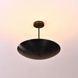 Handmade 5-light blackened brass bowl ceiling light – modern industrial flushmount design