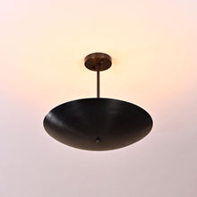 Handmade 5-light blackened brass bowl ceiling light – modern industrial flushmount design