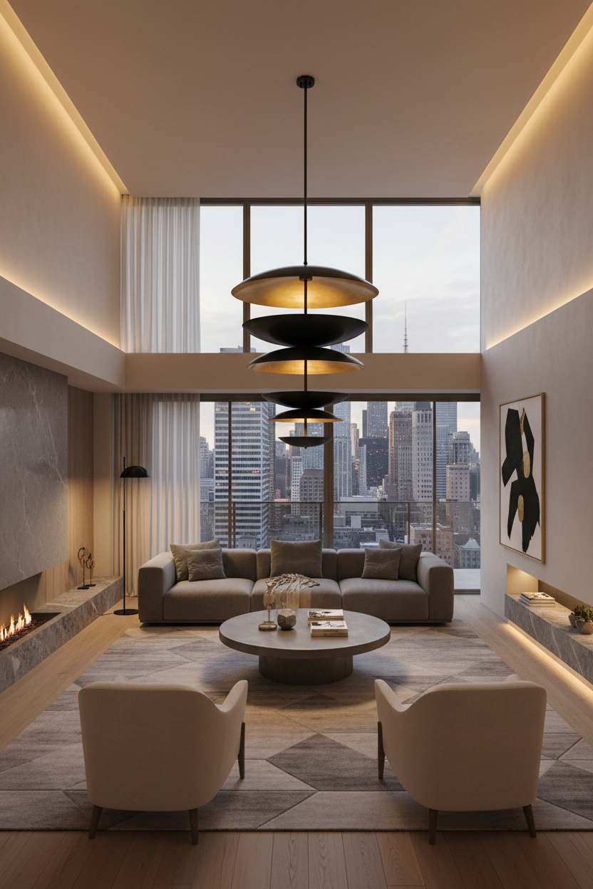 6-tier brass dome disc chandelier dimension image showing 60 inch height and 48 inch top disc width