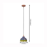 Blue green copper dome pendant lamp with warm downward glow and artistic patina finish for dining spaces