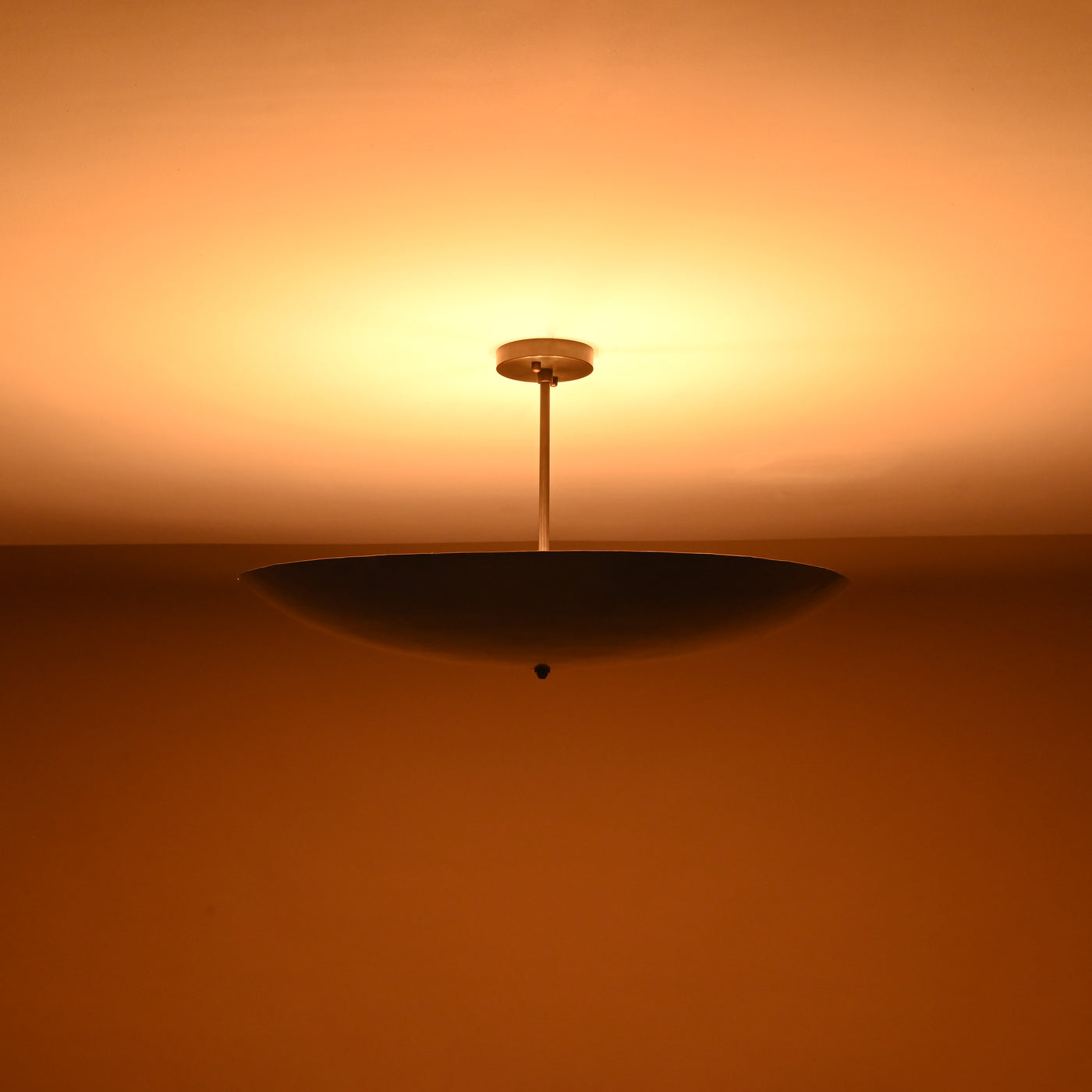 Modern 5-light bowl brass ceiling light front view – handmade semi flushmount by Brass Leaf Studio