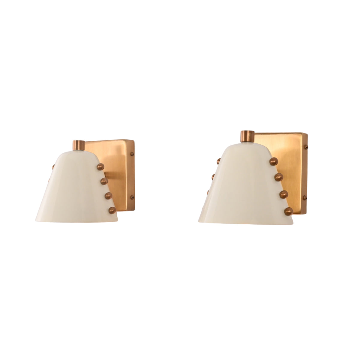 Brass accent white wall sconce pair with compact design and soft focused illumination for stylish home interiors