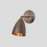 Brass adjustable wall-mounted light with cone shade – industrial handmade sconce for stylish interiors