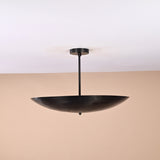 Handmade 5-light blackened brass bowl ceiling light – minimalist flushmount chandelier