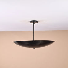 Handmade 5-light blackened brass bowl ceiling light – minimalist flushmount chandelier