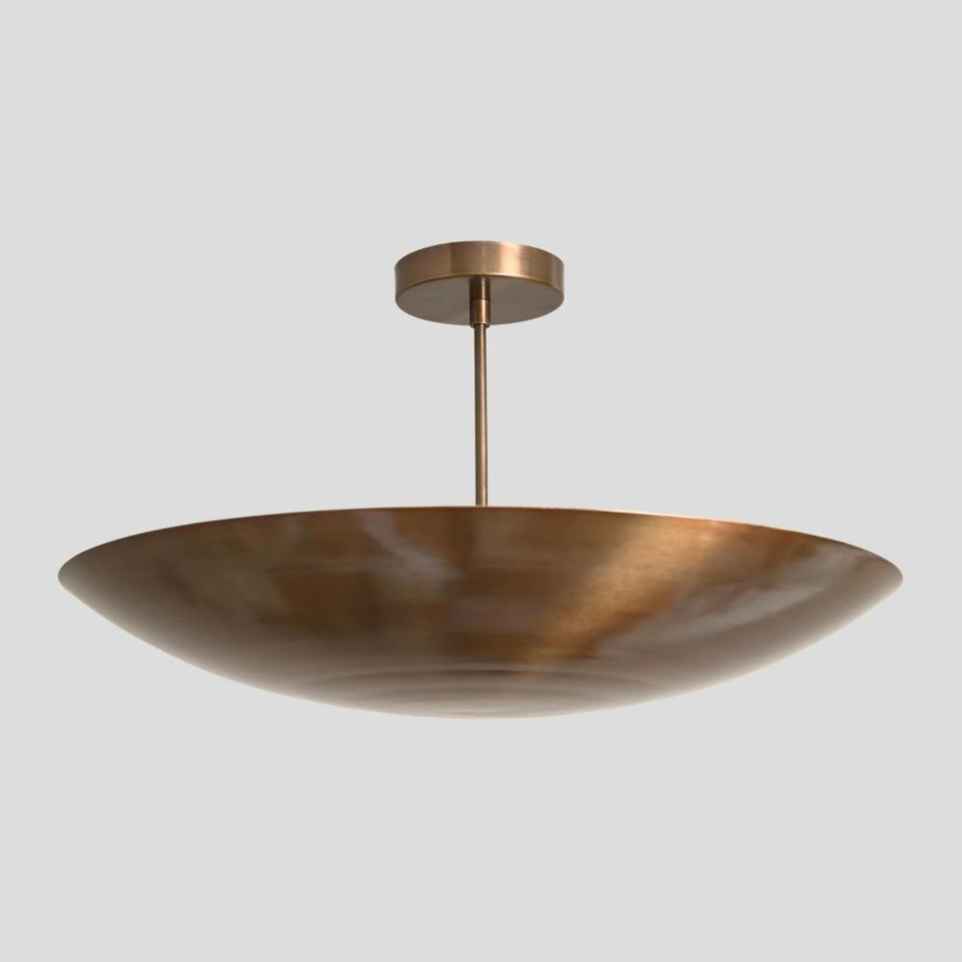 Handmade brass bowl chandelier – minimalist ceiling pendant with brushed finish and warm ambient glow