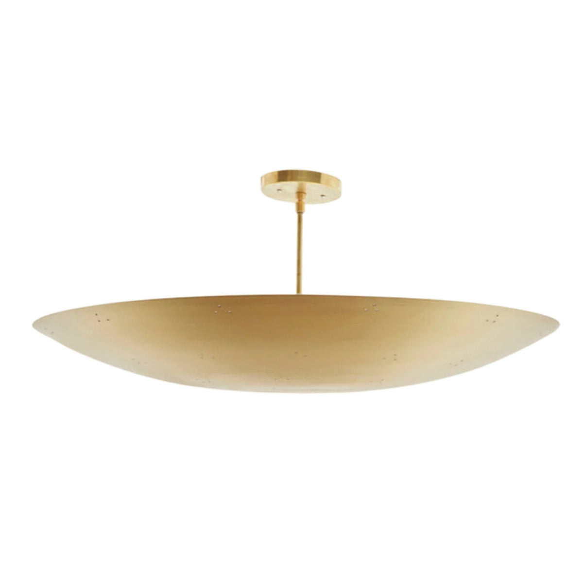 Modern handcrafted brass flushmount ceiling light with brushed finish and minimalist dome design