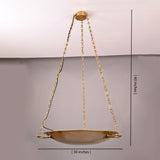Chandelier dimension guide – 30-inch wide suspended brass bowl with 60-inch hanging chains