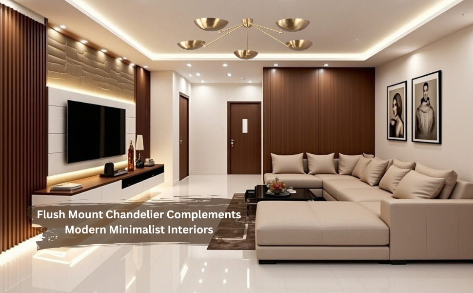 Ambient Brass Chandelier – Top View with Warm Glow