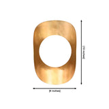Brass crescent globe wall sconce dimension view showing 10 inch height and 6 inch width