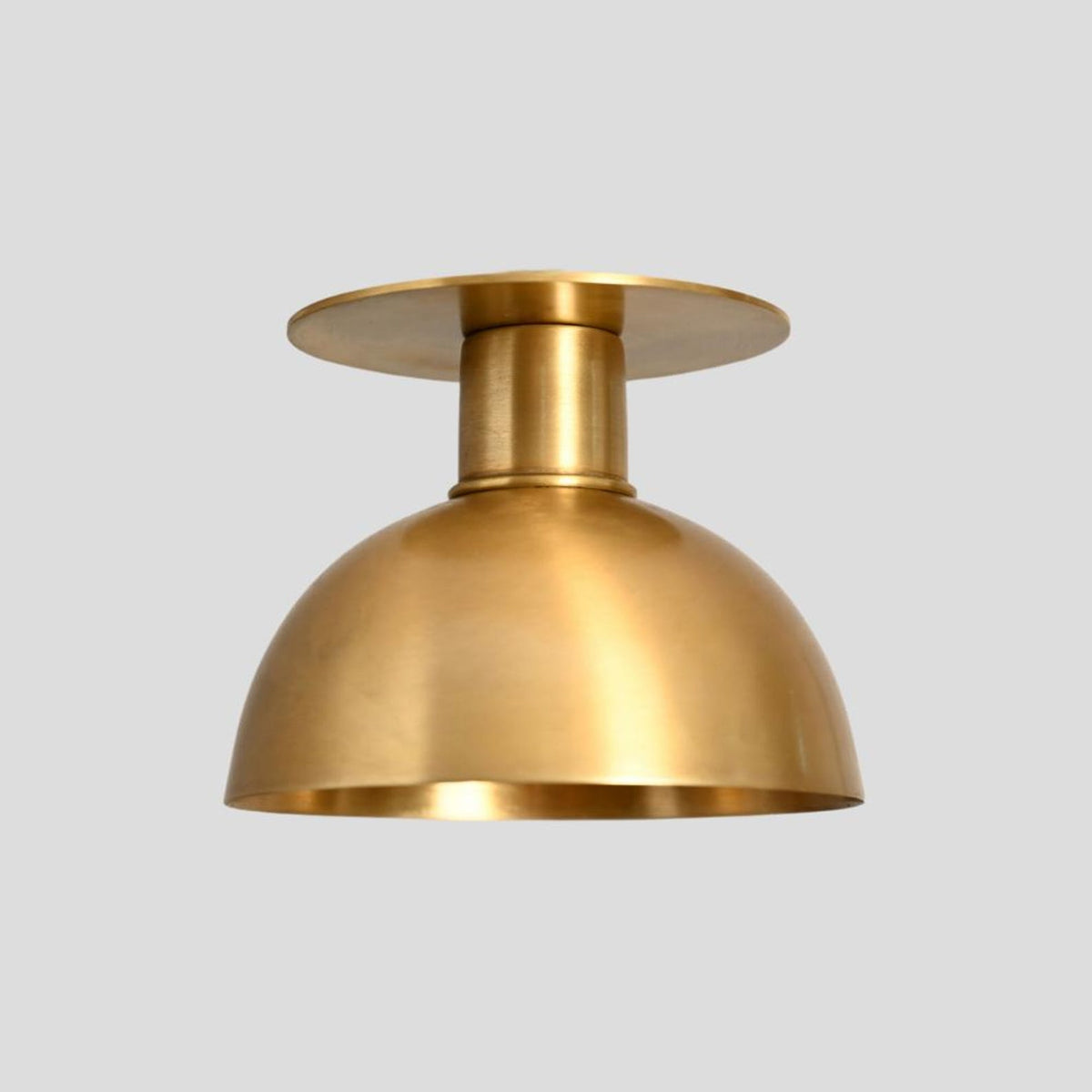 Modern brass flush mount ceiling light with bowl design – elegant handmade fixture for dining areas, boutiques, and hotel lobbies