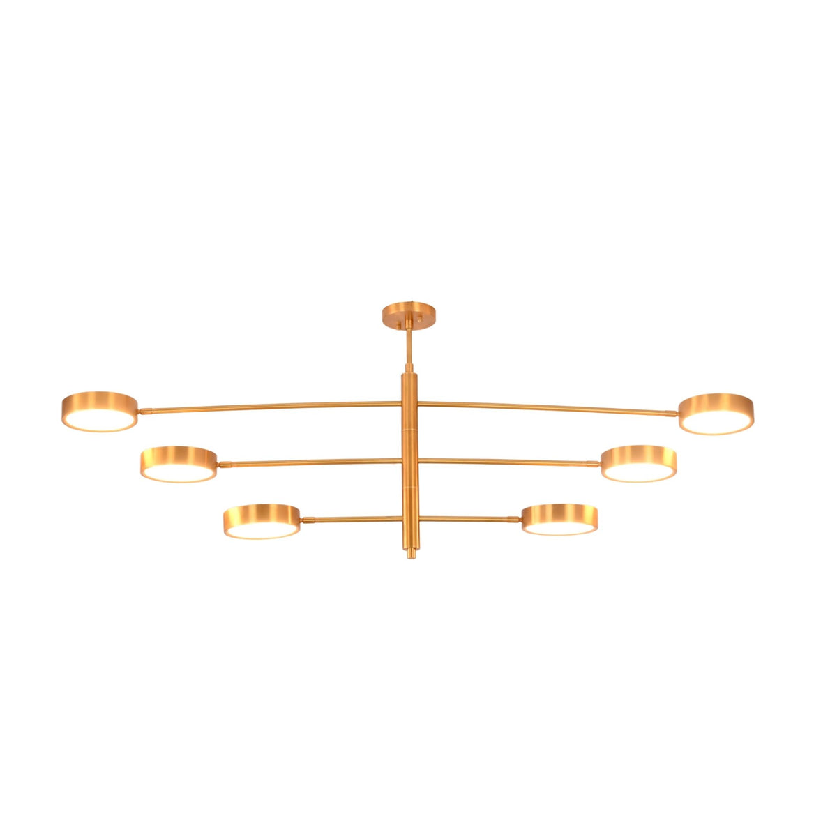 Brass Leaf Studio Athens chandelier with solid brass construction and modern architectural design