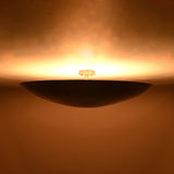 Brass Leaf Studio Aurelia Halo flush mount light with solid brass construction and patina finish