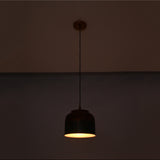 Brass Leaf Studio copper pendant light with multicolor artistic shade and warm glow for luxury interior lighting
