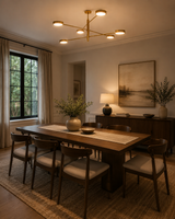 Brass Leaf Studio disc chandelier with solid brass construction and balanced modern ceiling light design