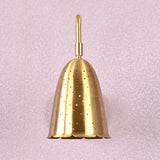 Handmade brass perforated bell-shaped wall sconce with scalloped edge shade