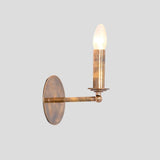 Handmade brass wall sconce in vintage candle style with warm glow – Brass Leaf Studio