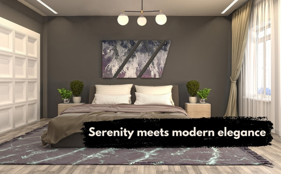 Modern 3-light brass flushmount chandelier with opal glass globes and matte black arms