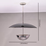 Pendant chandelier with 24-inch diameter and 32-inch height, shown with measurement overlay for scale
