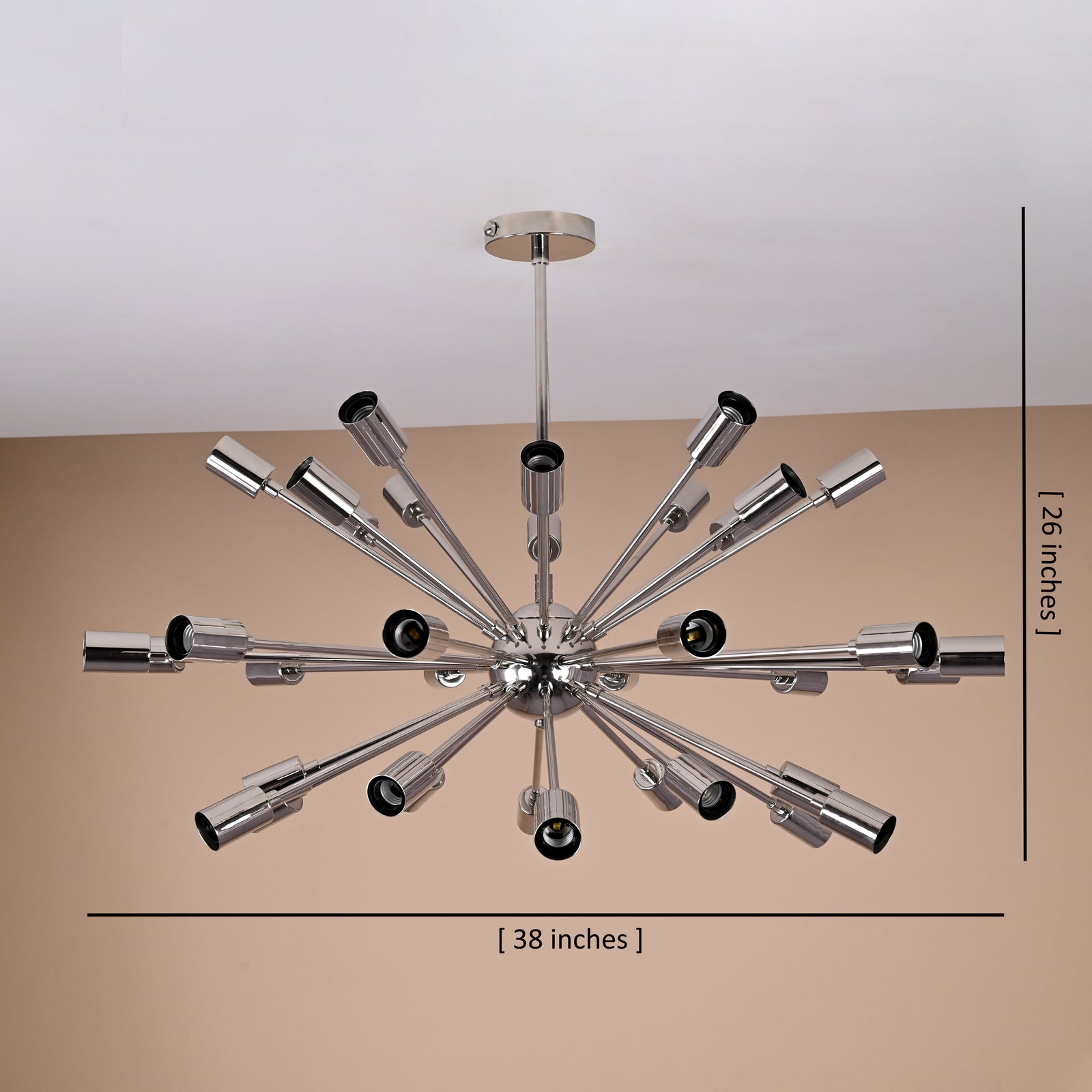 Size guide for Chrome Sputnik Chandelier 36-Light – Modern Brass Ceiling Light | Handmade Contemporary Fixture by Brass Leaf Studio 32436